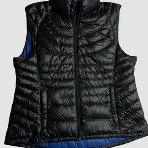 Bernardo Women Goose Down Vest Puffy Black Blue  Size L